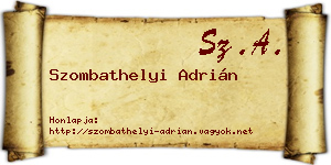 Szombathelyi Adrián névjegykártya